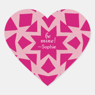 Pink snowflake Valentine sticker