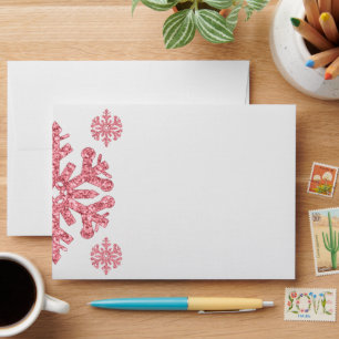 Pink Snowflake Winter Baby Shower Envelope