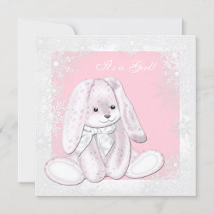 Pink Snowflake Winter Wonderland Baby Shower Invitation