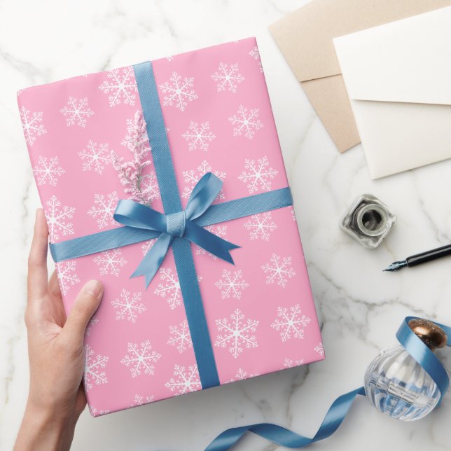 Pink Snowflake Wrapping Paper (Gifting)