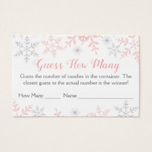 Pink Snowflakes Baby shower Devinez Combien De Jeu