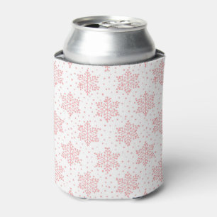 Pink Snowflakes Can Cooler
