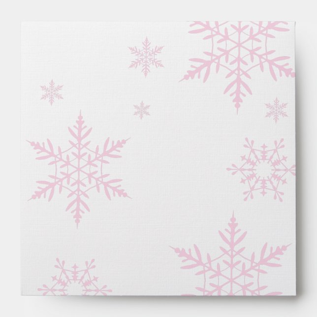 Pink Snowflakes Custom Envelope (Front)