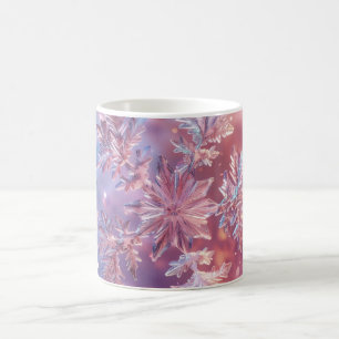 Pink Snowflakes Digital Art Coffee Mug