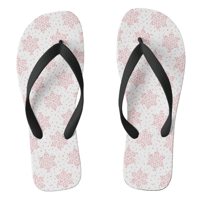 Pink Snowflakes Flip Flops (Footbed)