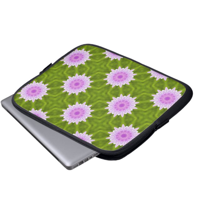 Pink Snowflakes Laptop Sleeve (Front Bottom)
