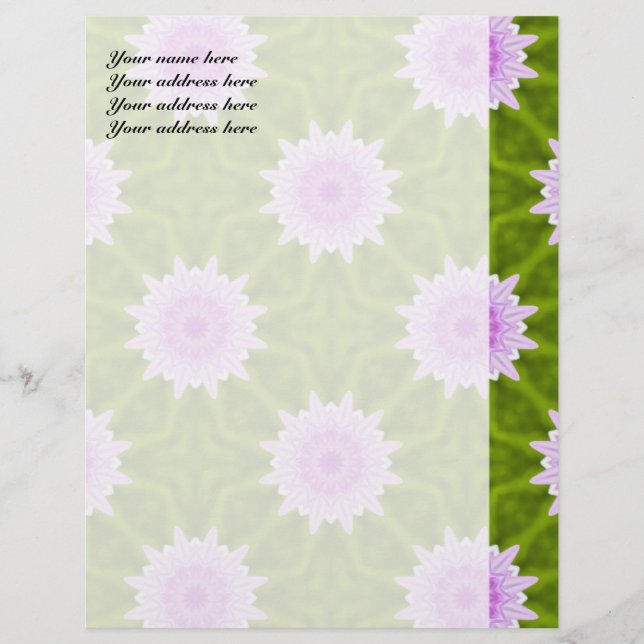 Pink Snowflakes Personalized Letterhead (Front)