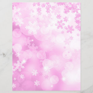 Pink Snowflakes Scrapbook Paper