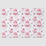 Pink Snowman Christmas Tissue Paper<br><div class="desc">These cute little snowmen look like they are so happy out in the snow. They are all dressed up in fun bright pink knit winter scarves with their matching caps. This whimsical pattern also includes some bits of pink and red holiday berries and Yuletide pine greenery in a vintage watercolor...</div>