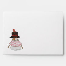 Pink Snowman Envelope