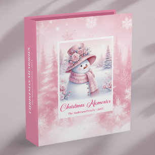 Pink Snowman Kids Holiday Album Magical Gift Idea Binder