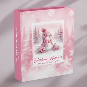 Pink Snowman Kids Holiday Story Album Great Gift Binder
