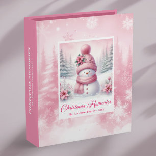 Pink Snowman Kids Holiday Story Album Great Gift Binder