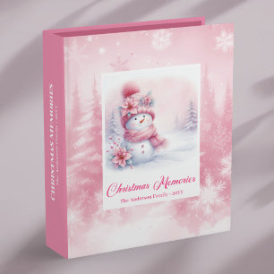 Pink Snowman Kids Memory Album Lovely Xmas Gift Binder