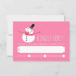Pink Snowman RSVP
