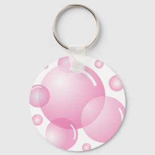 Pink soap bubbles keychain