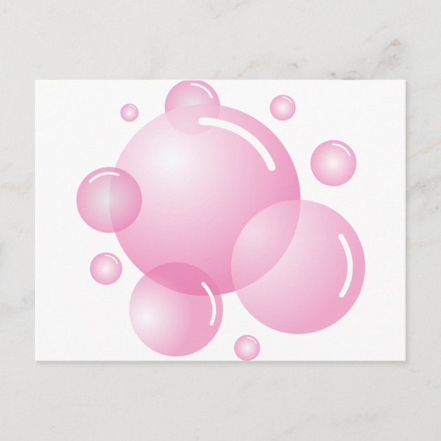 Pink soap bubbles postcard (Front)