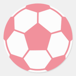 Pink Soccer Ball Classic Round Sticker