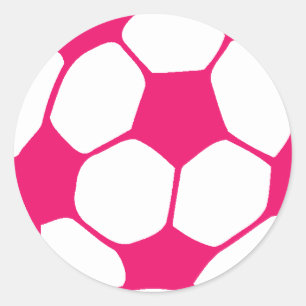 Pink Soccer Ball Classic Round Sticker