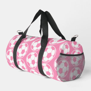 Pink Soccer Ball Pattern Screwball Graphics Duffle Bag