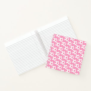 Pink Soccer Ball Pattern Screwball Graphics Notebook