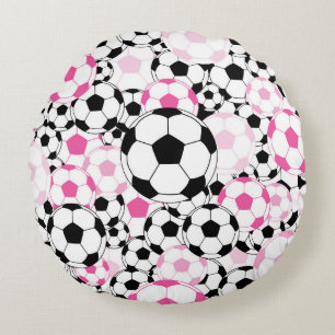 Pink Soccer Ball Pillow Football Throw Pillows