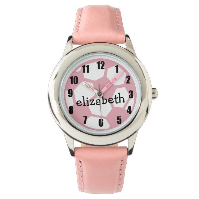 Pink Soccer Ball Watch (Front)