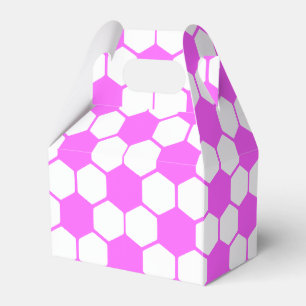Pink Soccer Balls Black and White Custom Favor Box