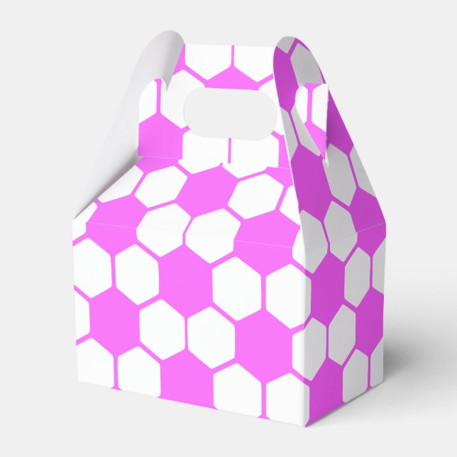 Pink Soccer Balls Black and White Custom Favor Box (Front Side)