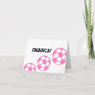 Pink Soccer Balls- Thank You Card