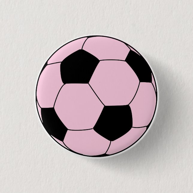 Pink Soccer Football 1 Inch Round Button (Front)