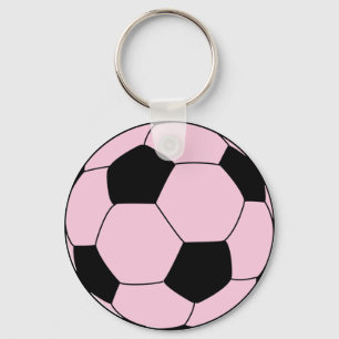 Pink Soccer Football Keychain