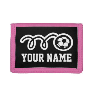 Pink soccer girl wallet   Sporty kids design