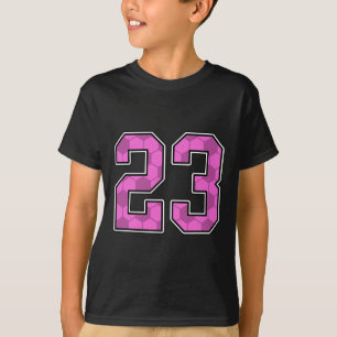 Pink Soccer Pattern Number 23 Jersey Player Unifor T-Shirt