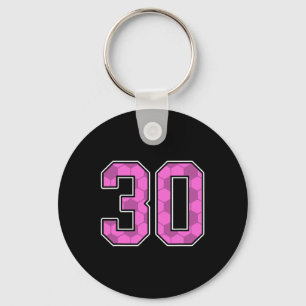 Pink Soccer Pattern Number 30 Jersey Player Unifor Keychain