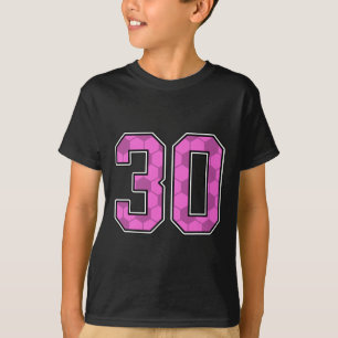 Pink Soccer Pattern Number 30 Jersey Player Unifor T-Shirt