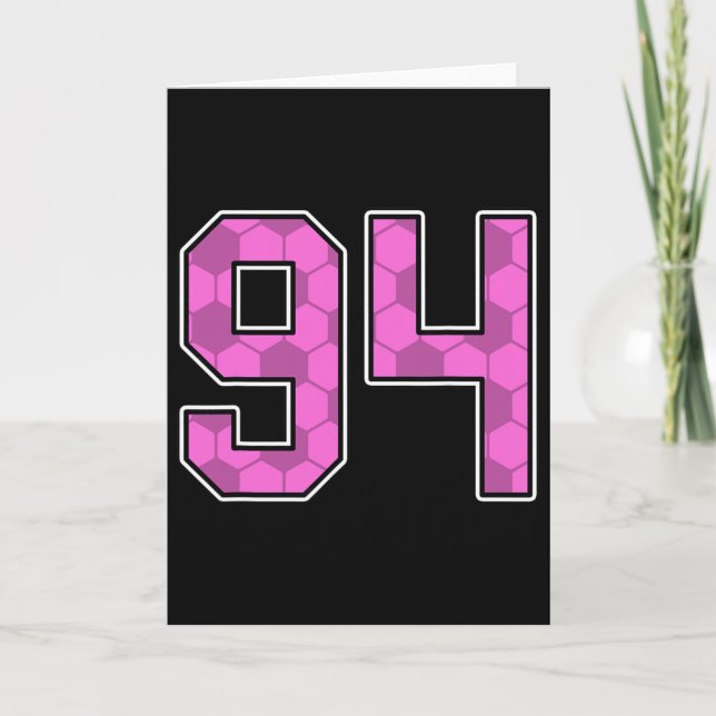 Pink Soccer Pattern Number 94 Jersey Player Unifor Card (Front)