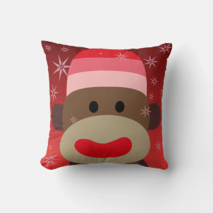 Pink Sock Monkey Pillow