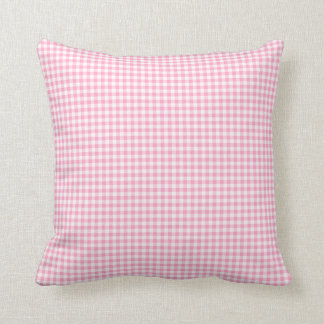 Pink Soda Gingham Check Pattern Throw Pillow