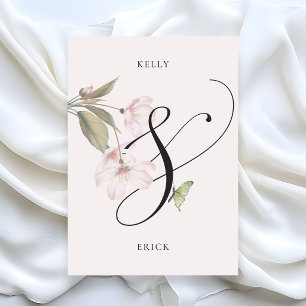 Pink soft Aesthetic floral elegant wedding Invitation