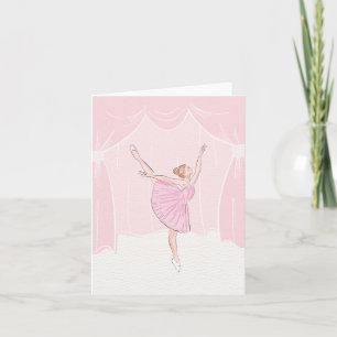 Pink soft ballerina ballet  card
