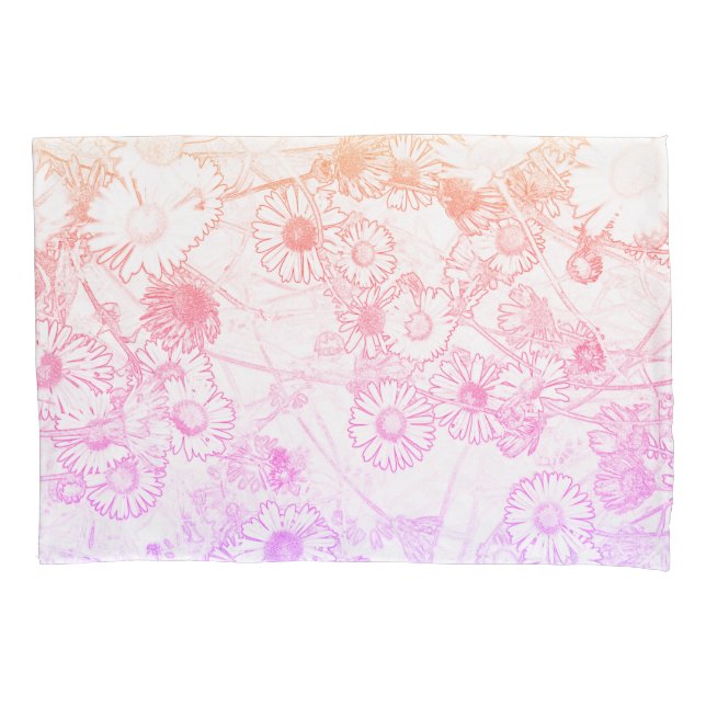 Pink soft daisy pattern pillowcase (Front)