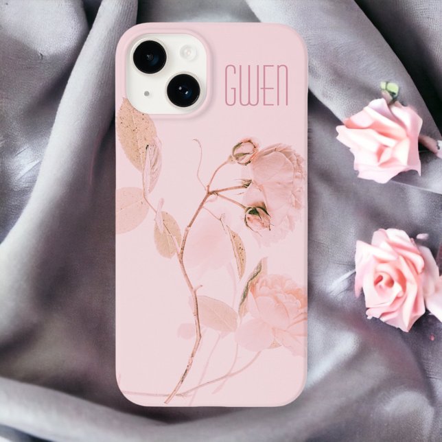Pink Soft Floral Personalized  Case-Mate iPhone Case (Creator Uploaded)
