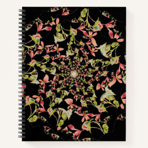 Pink Soft green Begonia fractal art Notebook