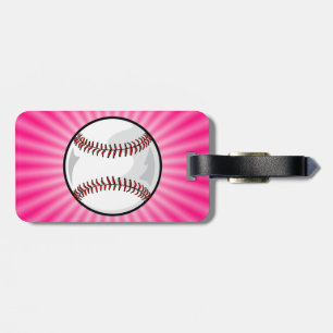 Pink Softball Luggage Tag