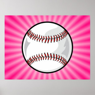 Pink Softball Poster