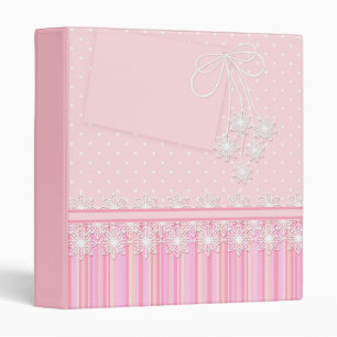 Pink, solid and striped, for girl . binder