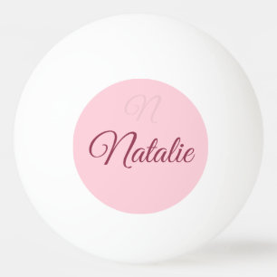 pink solid color monogrammed ping pong ball