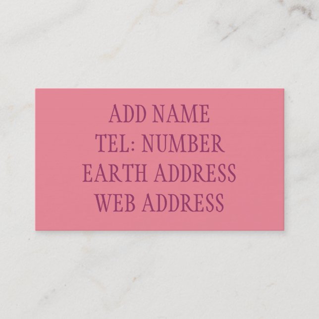 Pink solid colour business card (Front)