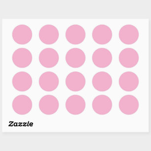 Pink, solid colour classic round sticker